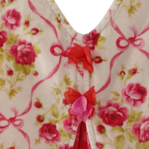 Roses & ribbons 100% cotton velveteen dress - Picture 5 of 8